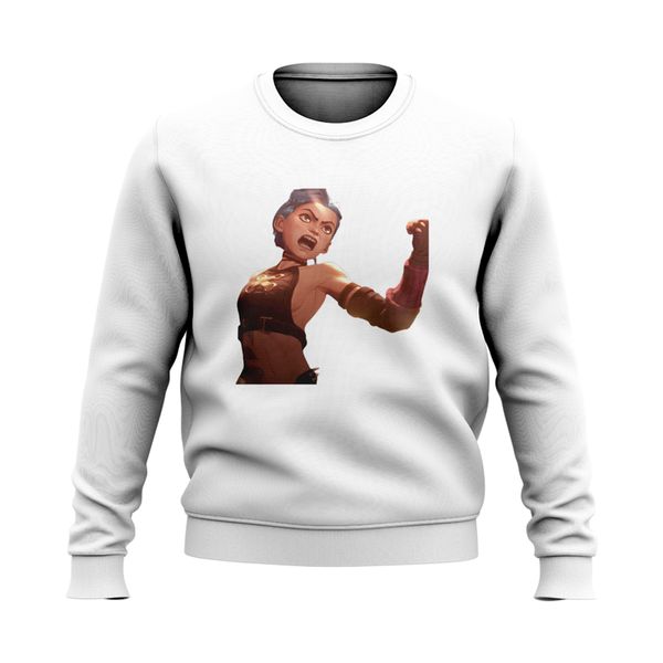 

sweater jinx 3d printing lol vigorous girl pattern casual party style round neck autumn and winter hoodless sweater, Black