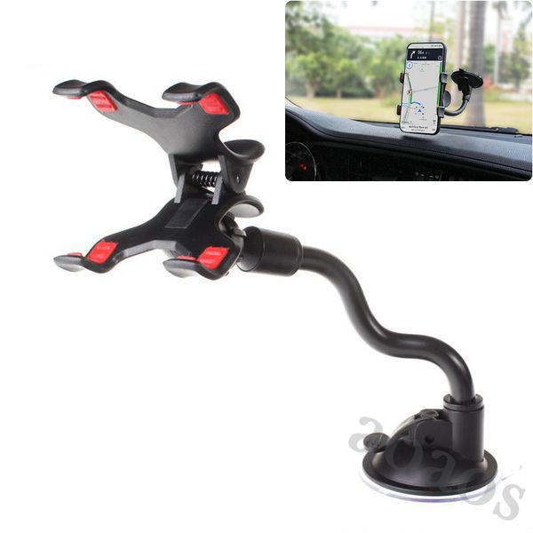 Supporto per auto con tubo morbido Supporto per auto per cruscotto universale per parabrezza Supporto per auto con rotazione a 360 gradi con forte ventosa X Morsetto