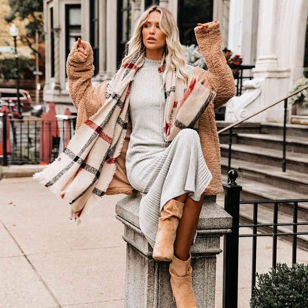 

paris girl sweater maxi dress women autumn winter solid female knitwear soft long sleeve bottoming knitted dresses vestidos 210524, Black;gray