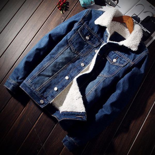 

men's jackets men denim and coats winter warm thicker jean male blue casual a6vt, Black;brown