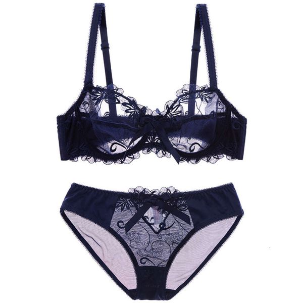 

lace transparent bra suit ultra thin breathable large size 9160, Red;black