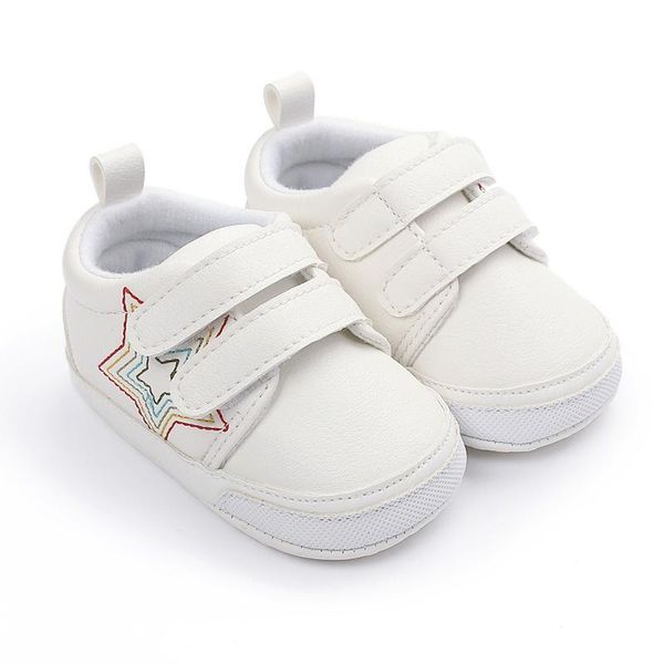 

first walkers born infant shoes baby girls boys stripe star print fashion pu leather casual