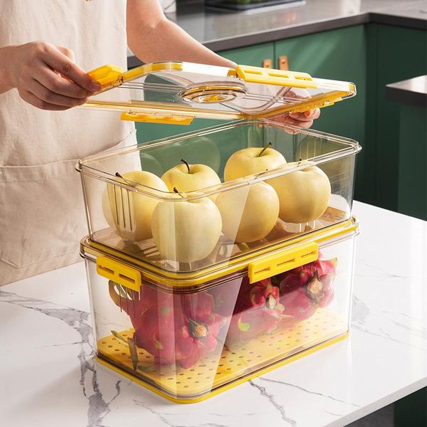 

storage bottles & jars container plastic kitchen refrigerator noodle box multigrain tank transparent sealed for organization