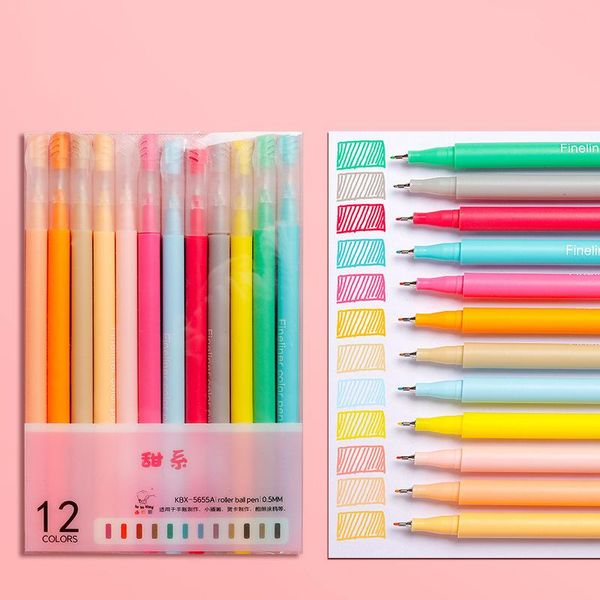 

gel pens 12 pcs/set pen colored neutral sketck drawing 0.3mm permanent fineliner for school office art marker set
