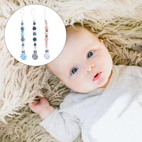 

3pcs baby pacifier chain beads teeth clip pacifiers#