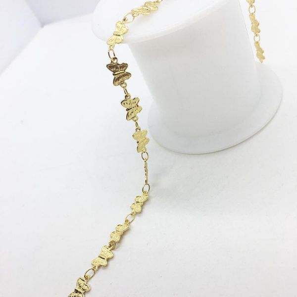 

chains 1 meter fine handmade butterflies 18k gold copper couple chain suitable for diy necklace bracelet femme anklet jewelry making, Silver