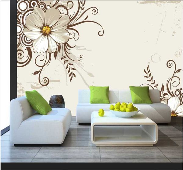 

wallpapers custom wallpaper mural modern simple black and white flowers tv background wall 8d waterproof cloth
