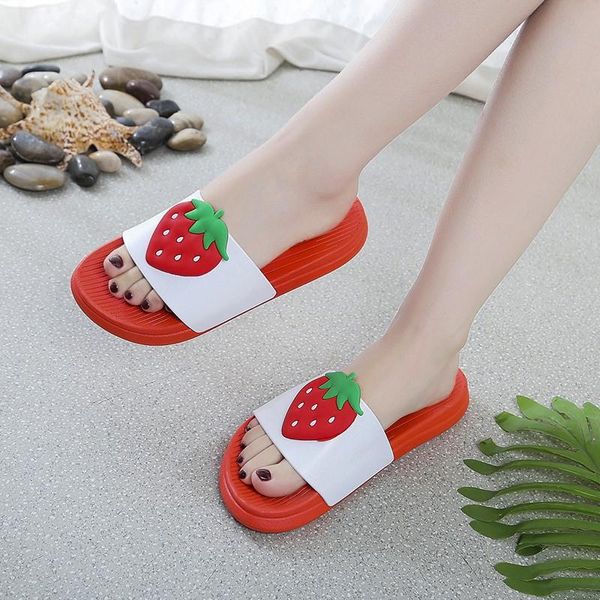 

slippers 2021 cartoon fruit women watermelon banana home summer sandals slides shoes flip flops sandalias mujer, Black