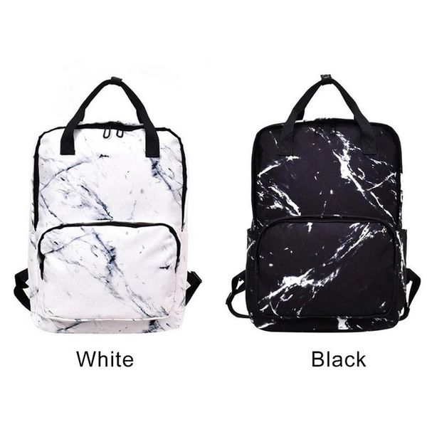 

backpack fashion marble print for boys girls portable bookbags shoulder school bags casual computer bag black travel rucksack