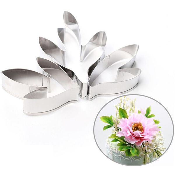 

peony flower leaves cake mold cookie cutter stainless steel set kitchen bakeware tools baking moulds