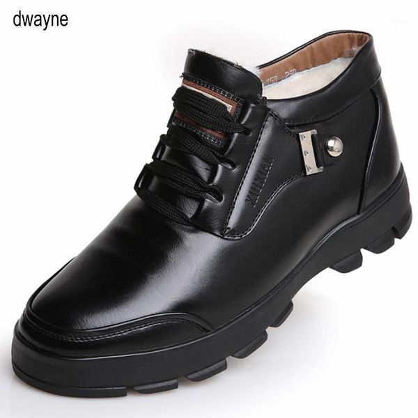 

boots mens snow winter wool blend keep warm waterproof men zapatos de hombre leather1, Black
