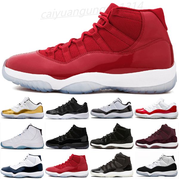 

2021 bred 11 11s mens basketbal shoes concord 45 cap and gown legend blue platinum tint space jam xi women sport sneakers m33