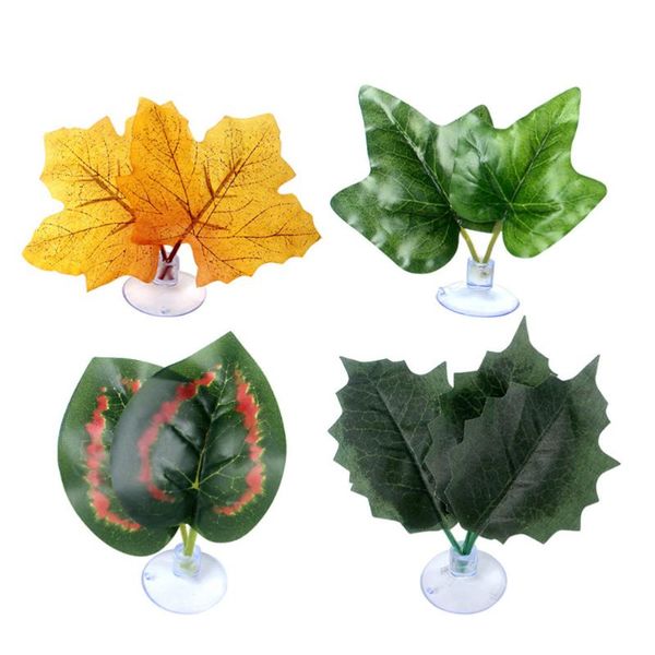 

decorations 4pcs fish tank resting leaf hammock breeding bed with suction cup aquarium decor