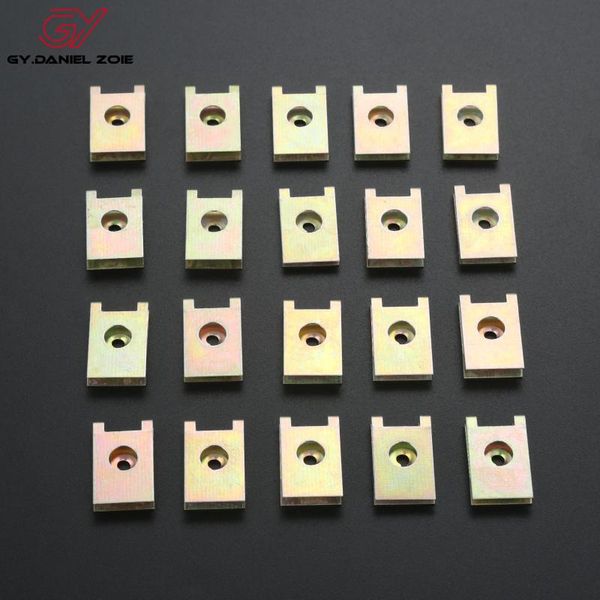 

20pcs car fastener clip screw base u type j98 nut mounting clips automobile engine fender bumper guard plate clamp 3mm other vehicle tools