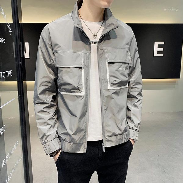 

men's fashion letter pocket cut personalized jacket jackets, Black;brown