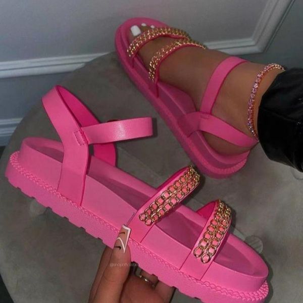

sandals 2021 women ladies fish mouth non-slip platform slope high heels buckle strap outdoor style for, Black