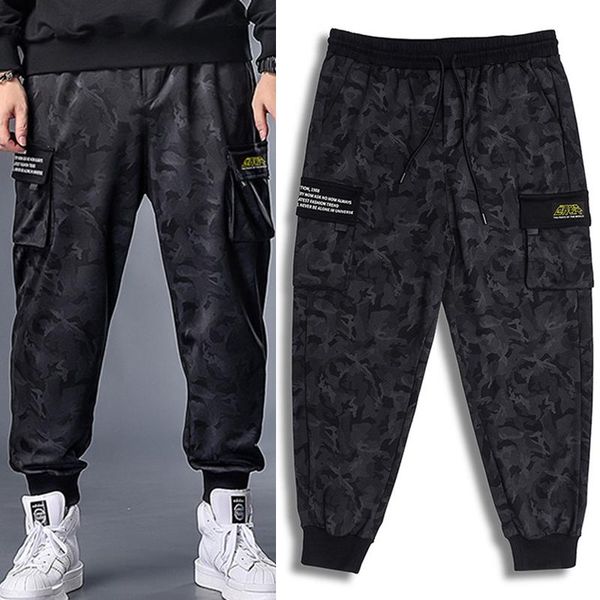 

loose plus size guard pants long 2021 daily casual men sports dropship men's, Black