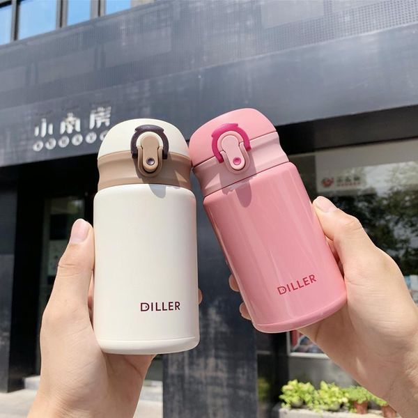 

water bottles dilebel ultra-light portable stainless steel bouncing cover insulated cup men and women students small mini