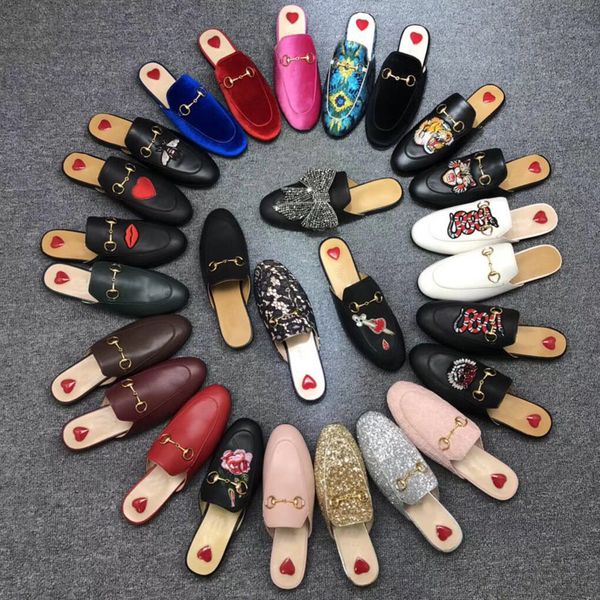 

men beach summer slippers classic designer lazy flat baotou flip flops 100% leather lady slides suede letter women shoes cowhide metal mens, Black