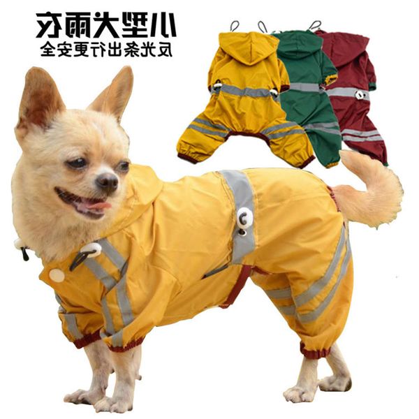 

the dog clothes pet four legged reflective teddy small dog raincoat spring and summer clothing