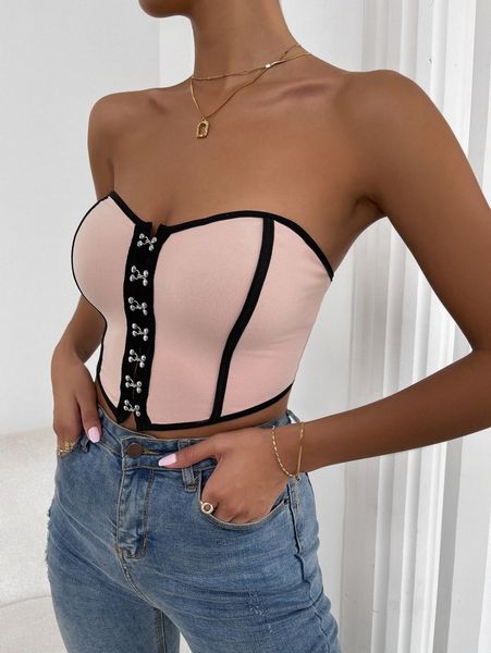 

hook and eye contrast binding tube s1bc#, White