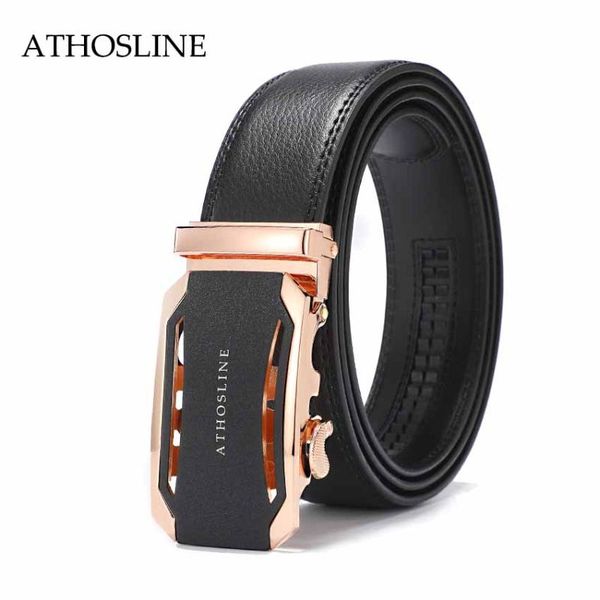 

belts athosline men's genuine leather business formal dress belt, Black;brown