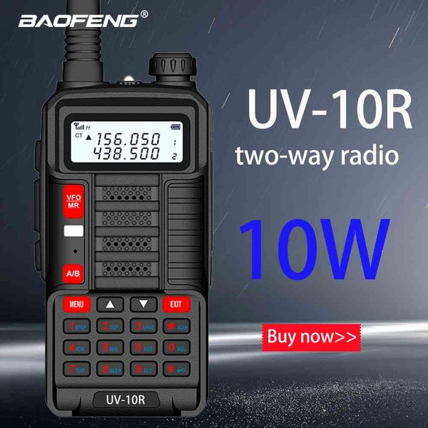 Yeni Profesyonel Walkie Talkie UV 10R 10 KM 128 Kanallar VHF UHF Çift Bant İki Yönlü CB Ham Radyo Baofeng UV-10R