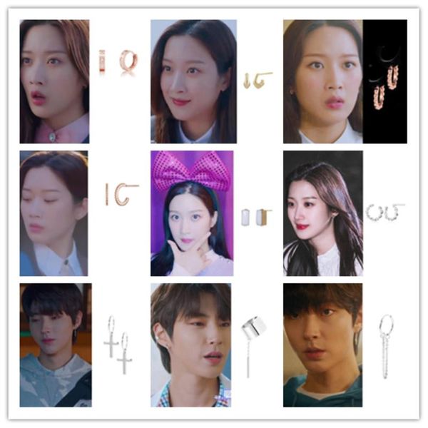 

11styles 2021 fashion korea drama true beauty moon ga young earrings elegant lovely wedding women jewelry pendientes stud, Golden;silver