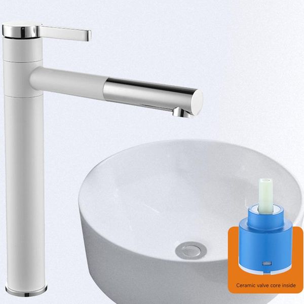 

bathroom sink faucets single hole basin faucet household and cold ceramic spool black white paint baking