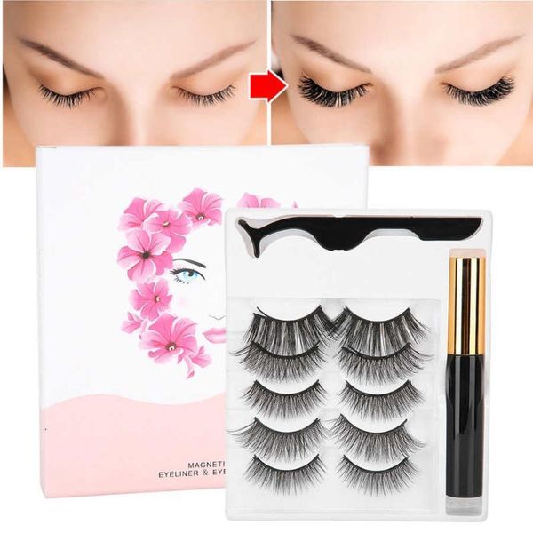 

pairs false eyelashes magnetic liquid eyeliner tweezers set makeup (007) eye make up cosmetics beauty tools kit1