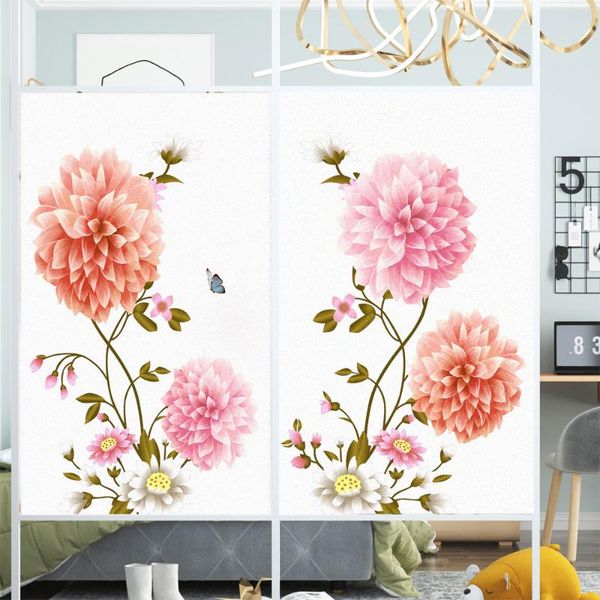 

window stickers film privacy flowers glass sticker uv blocking heat control coverings tint for homedecor