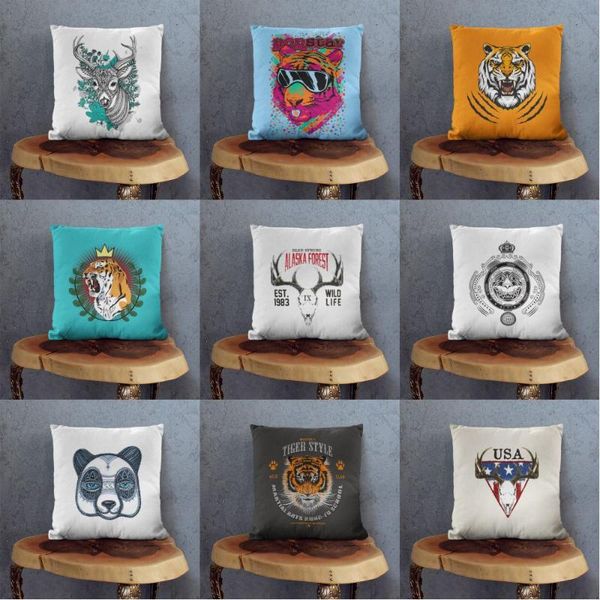 

cushion/decorative pillow cartoon animal cushion cover cotton chair sofa modern home decor square case decore tiger car