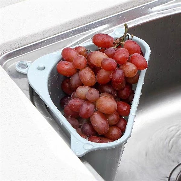 

hanging baskets kitchen sink rack drain rag sponge triangle storage basket vegetables fruits environmentally friendly fresh simple creative