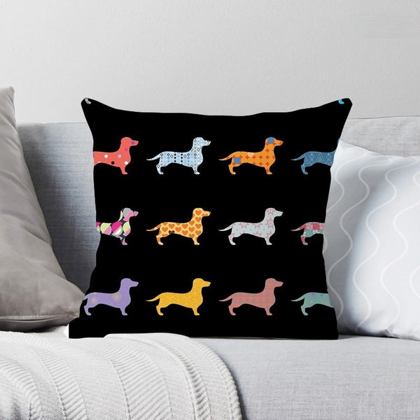 

cloocl cartoon dachshund dog pillows case pillowslip 3d printed cushion removable pillow casual sofa supplies