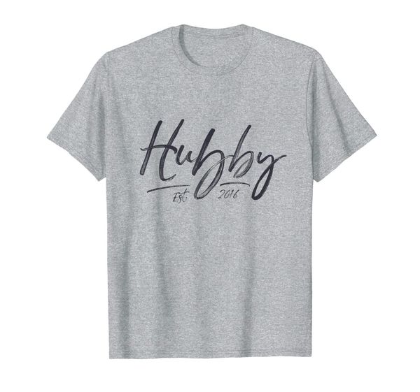 

hubby est 2016 3rd year anniversary couple gift t-shirt, White;black