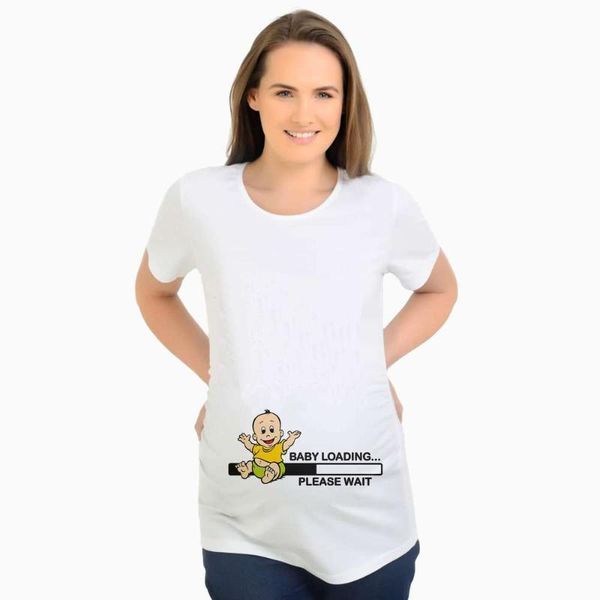 

maternity & tees baby loading pregnancy tee mummy announcement shirt white o-neck soft shirts present for mom
