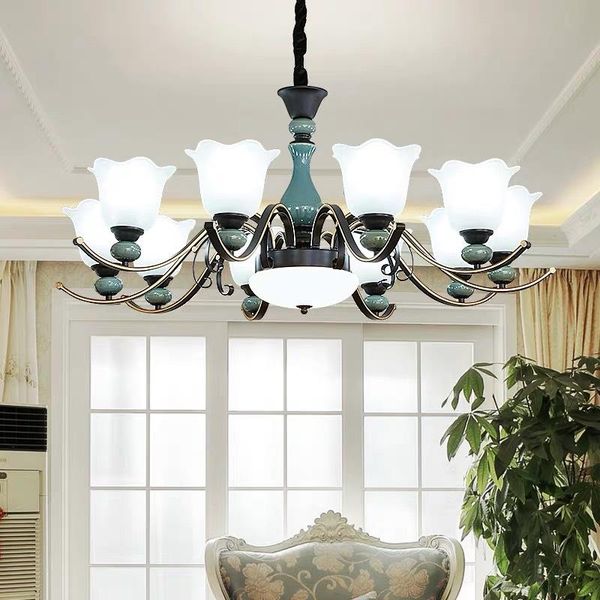 

chandeliers modern glass ceramic led lighting metal living room pendant lights dining hanging lamp fixtures