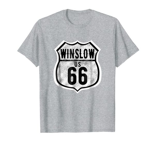 

winslow arizona historic route 66 distressed graphic t-shirt, White;black