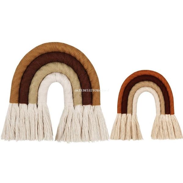 

decorative objects & figurines home decoration accessories rainbow handmade weaving ornament nordic fresh simple kid room wall hanging drops