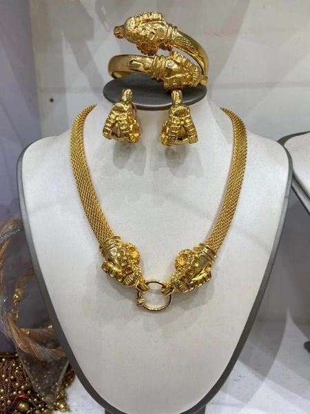 

earrings & necklace dubai gold earring pendant sets nigerian wedding african bead women's jewelry, Silver
