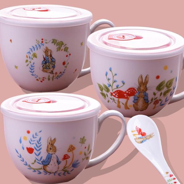 

bowls ceramic tableware bowl utensils for kitchen creative children dinner plate mug pattern with cover storage containers