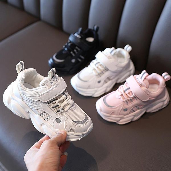 

spring child shoes kids mesh patchwork thick sneakers boys girls non-slip casual comfortable walk run size 26-36 athletic & outdoor, Black
