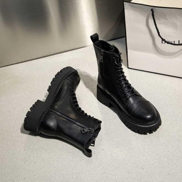 

boots women's leather fashion shoes in soft autumn 2021, Black