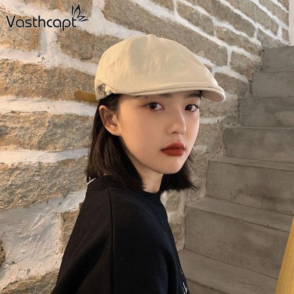 

berets retro beret hats for women hat cotton solid color fashion thin painter cap female gorras vintage flat gorro, Blue;gray