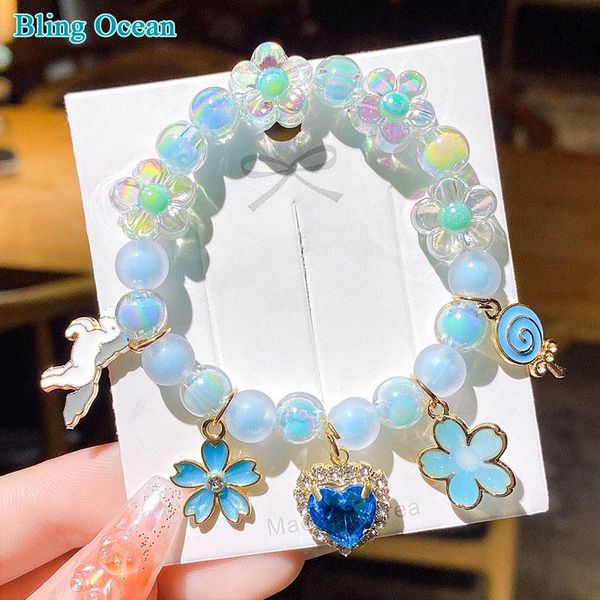 

pendant necklaces christmas series children's bracelet sweater year and birthday gift acrylic hand chain jewelry for girls', Silver