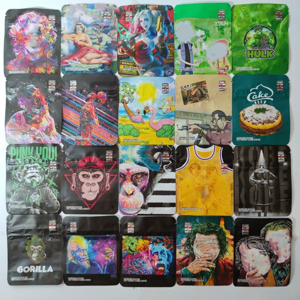 

3.5g bagboyz mylar bags 20 types zookies resealable edible gummies stand up pouch packaging backpack boyz gelato gorilla glue wedding cake m