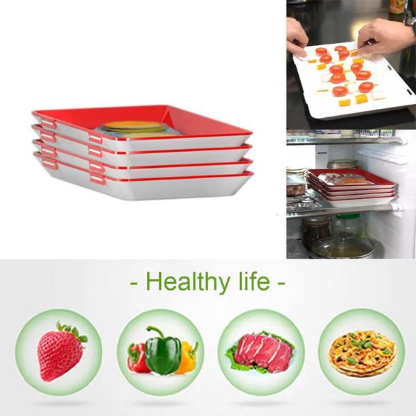 

kitchen storage & organization 8pcs reusable food preservation tray organizer fresh pallet easy buckle design serving for refrigerating