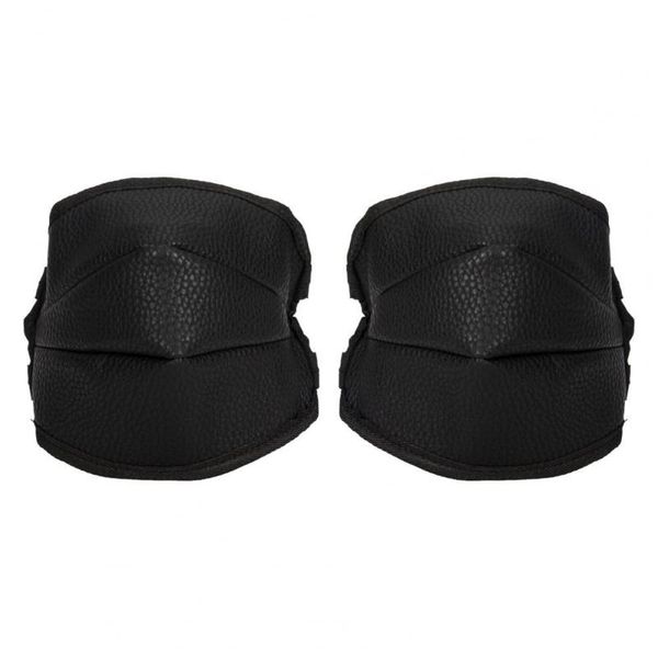 

elbow & knee pads 1 pair professional warm windproof brace belts protective winter faux leather guard for outdoor, Black;gray
