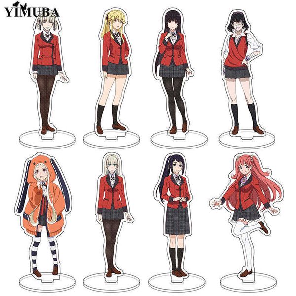 Anime giapponese Kakegurui Portachiavi in piedi Modello Regalo Jabami Yumeko Yomoduki Runa Double Sided Acrilico Figure Giocattoli Da Collezione G1019