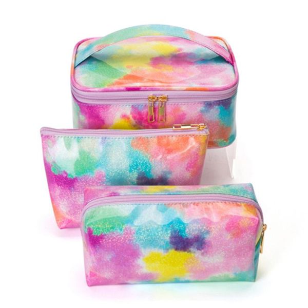 

cosmetic bags & cases tie dye floral pattern women's comestic organizer baskets storage bin shelf basket linen fabric toy box bedroom
